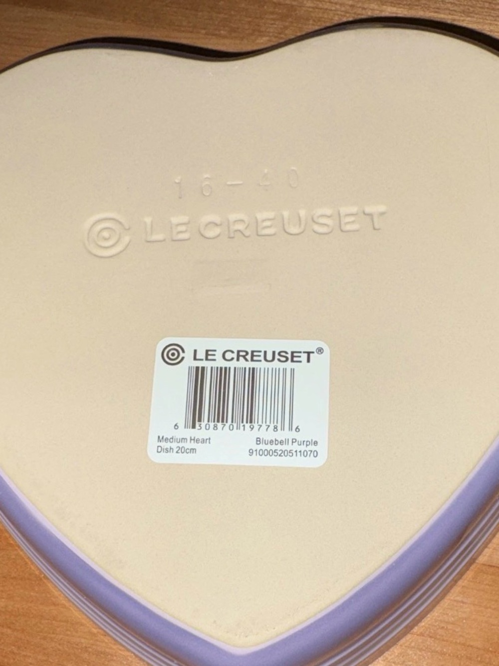 Le Creuset Heart Shaped Stoneware Set (dish&plate) Retired Bluebell Purple - Picture 7 of 14
